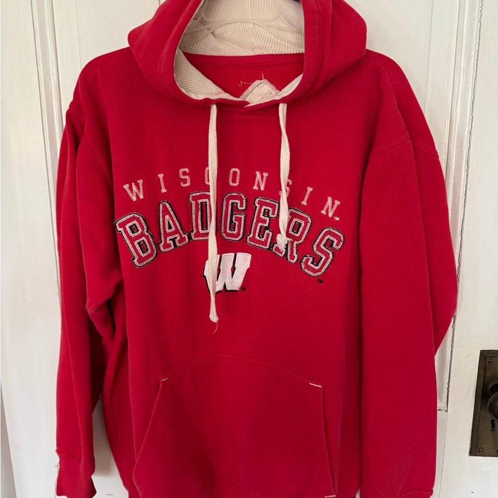 Wisconsin Badgers Embroidered Hoodie Large